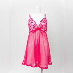 Floral Sequin embroidered Babydoll and thong set